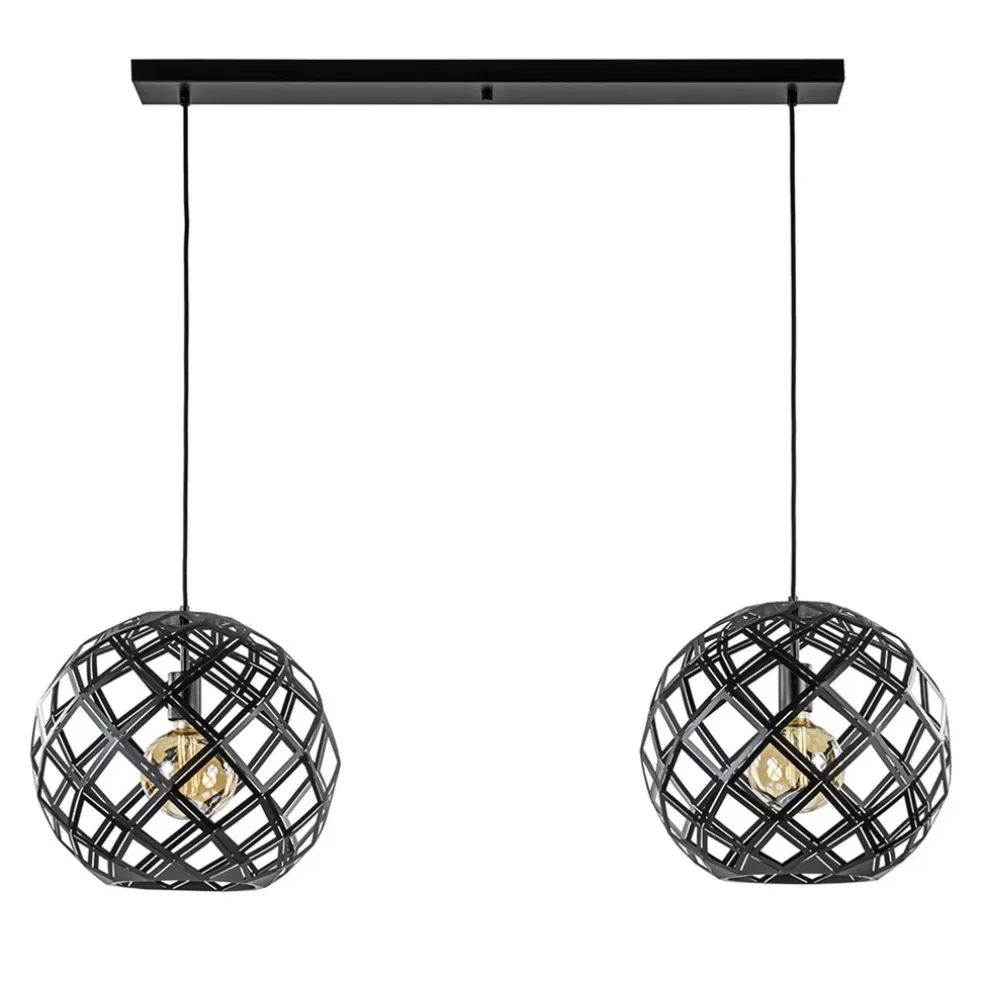 Fashion Straluma 2-Lichts hanglamp Scandinavisch/landelijk mat zwart