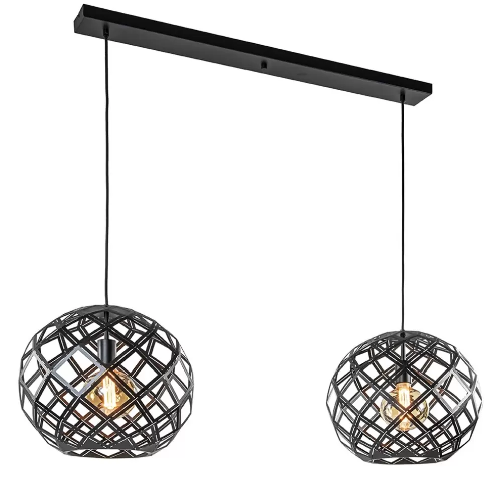 Fashion Straluma 2-Lichts hanglamp Scandinavisch/landelijk mat zwart