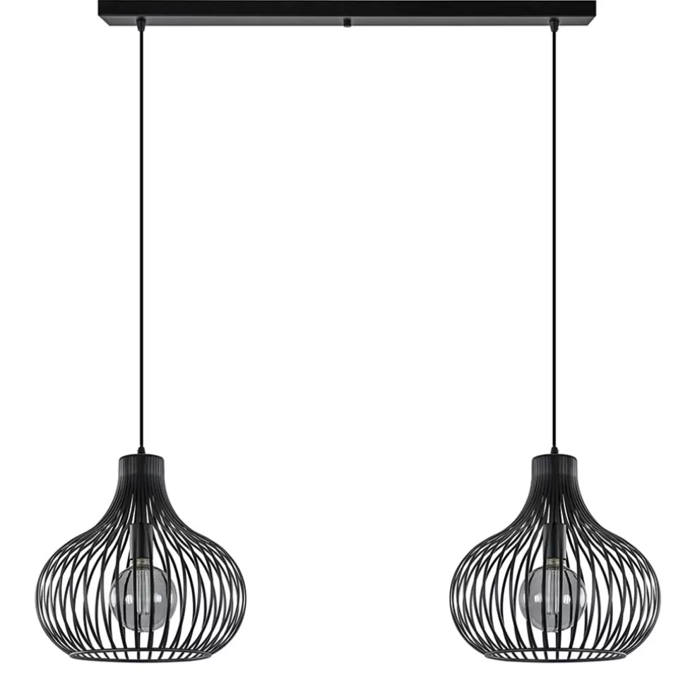 Cheap Straluma 2-Lichts moderne hanglamp draad zwart