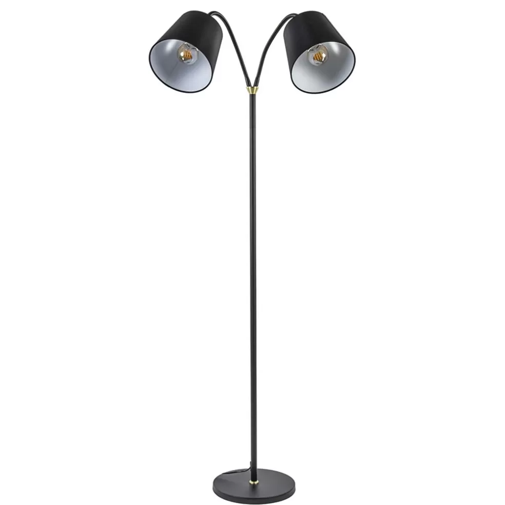 Sale Straluma 2-Lichts vloerlamp zwart/goud met flexibele armen