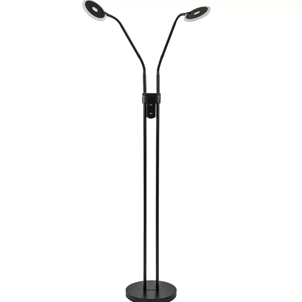 Best Sale Straluma 2-Lichts vloer/leeslamp zwart met dimbaar LED