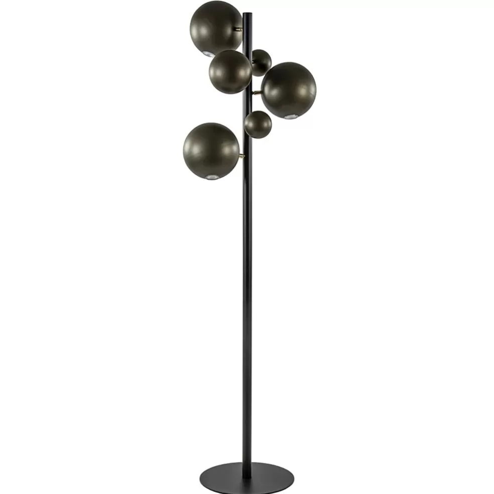 Fashion Straluma 3-Lichts design vloerlamp zwart met platinum bollen