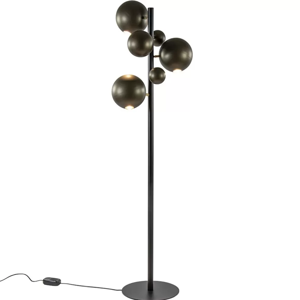 Fashion Straluma 3-Lichts design vloerlamp zwart met platinum bollen