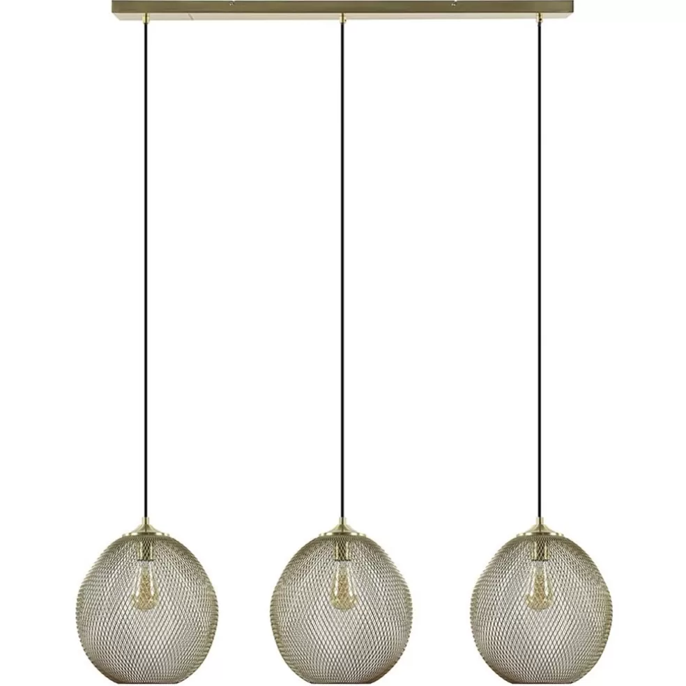 Online Straluma 3-Lichts hanglamp Moroc goud Light and Living