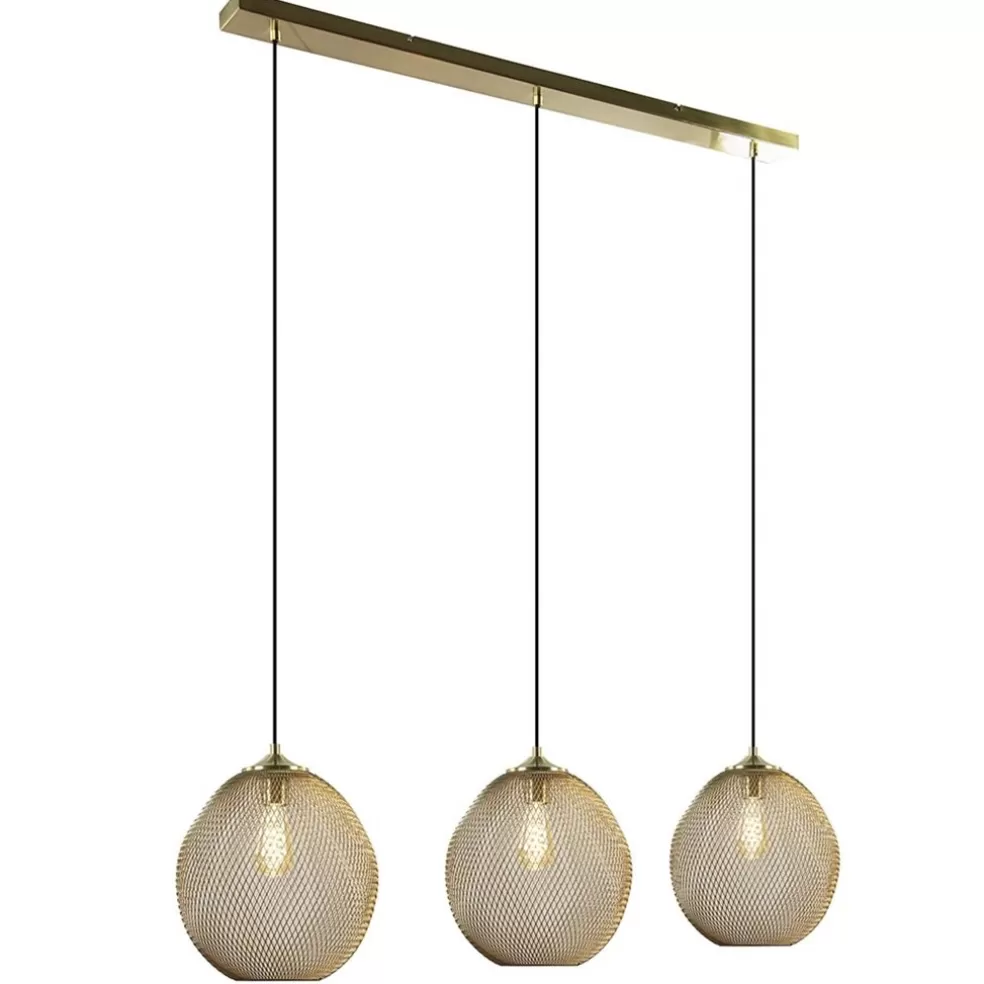 Online Straluma 3-Lichts hanglamp Moroc goud Light and Living