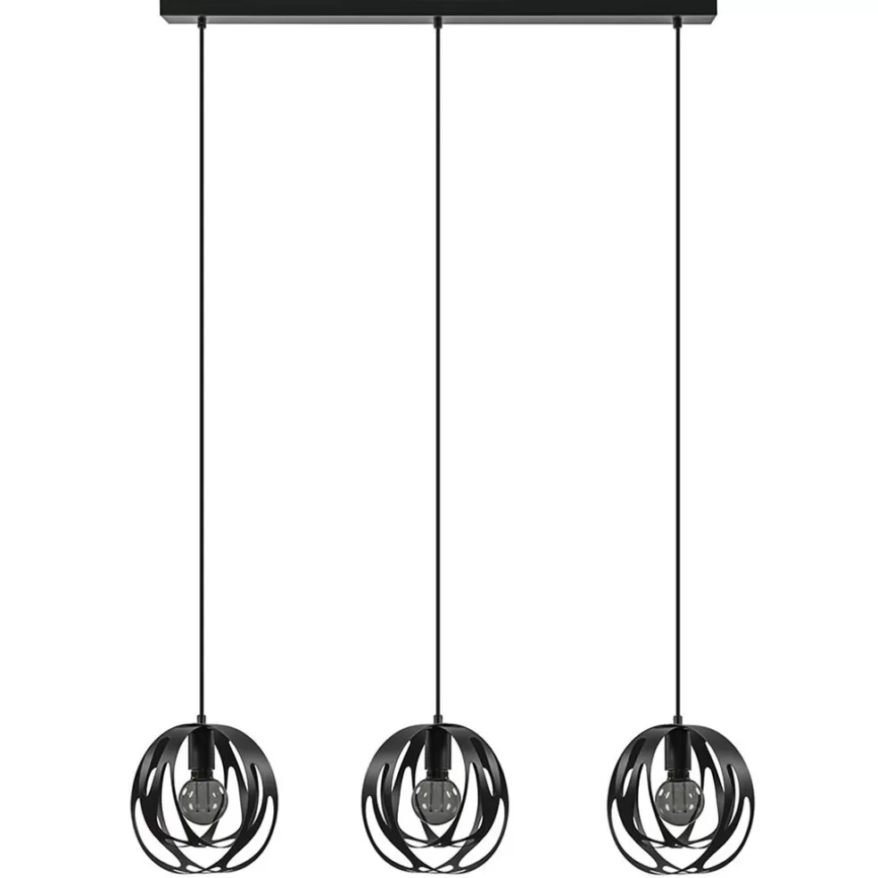 Flash Sale Straluma 3-Lichts hanglamp zwart met ronde kappen