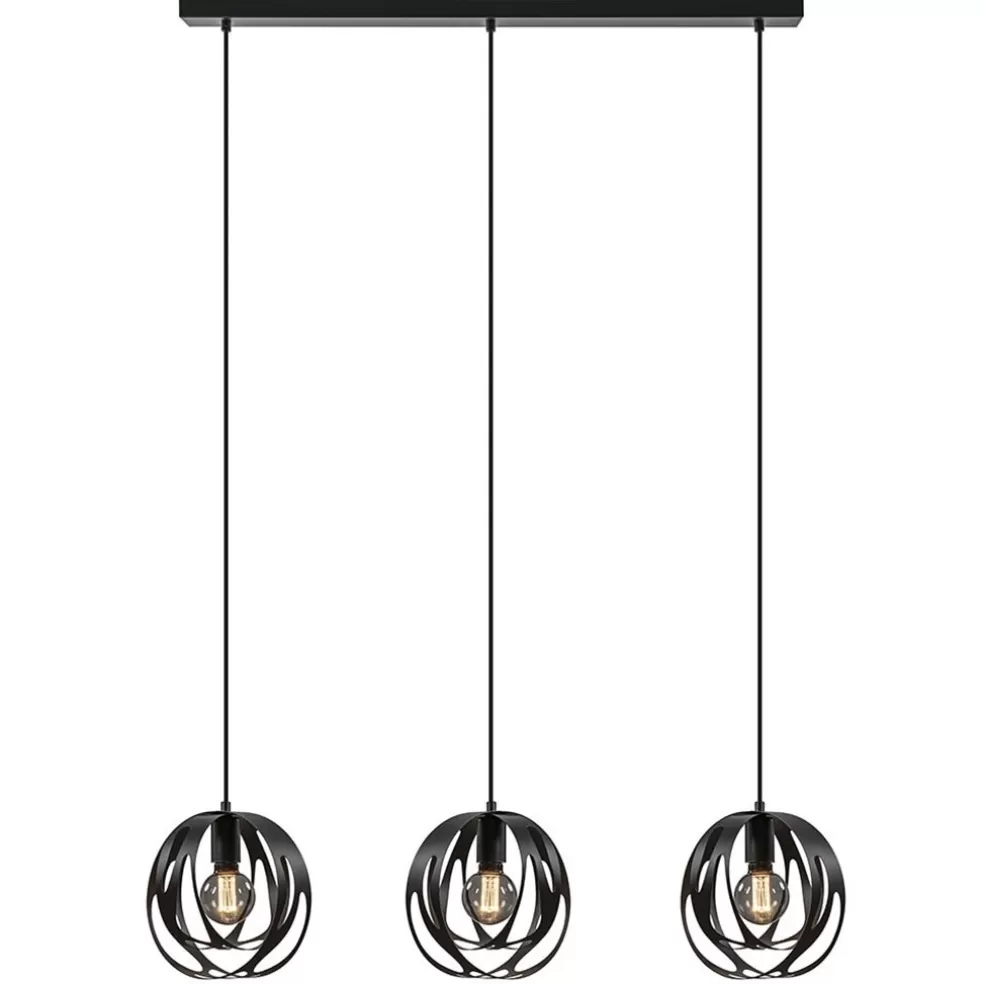 Flash Sale Straluma 3-Lichts hanglamp zwart met ronde kappen