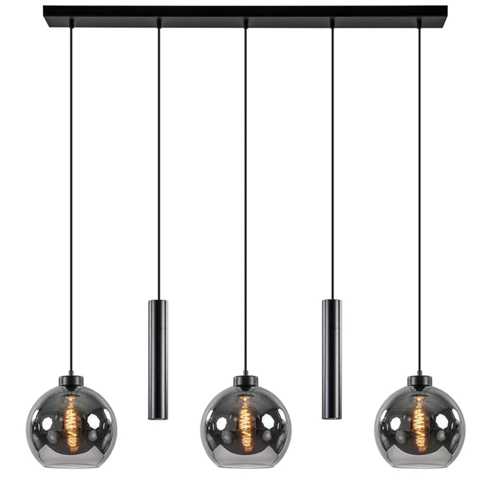 Flash Sale Straluma 5-Lichts hanglamp cilinders en smoke glas