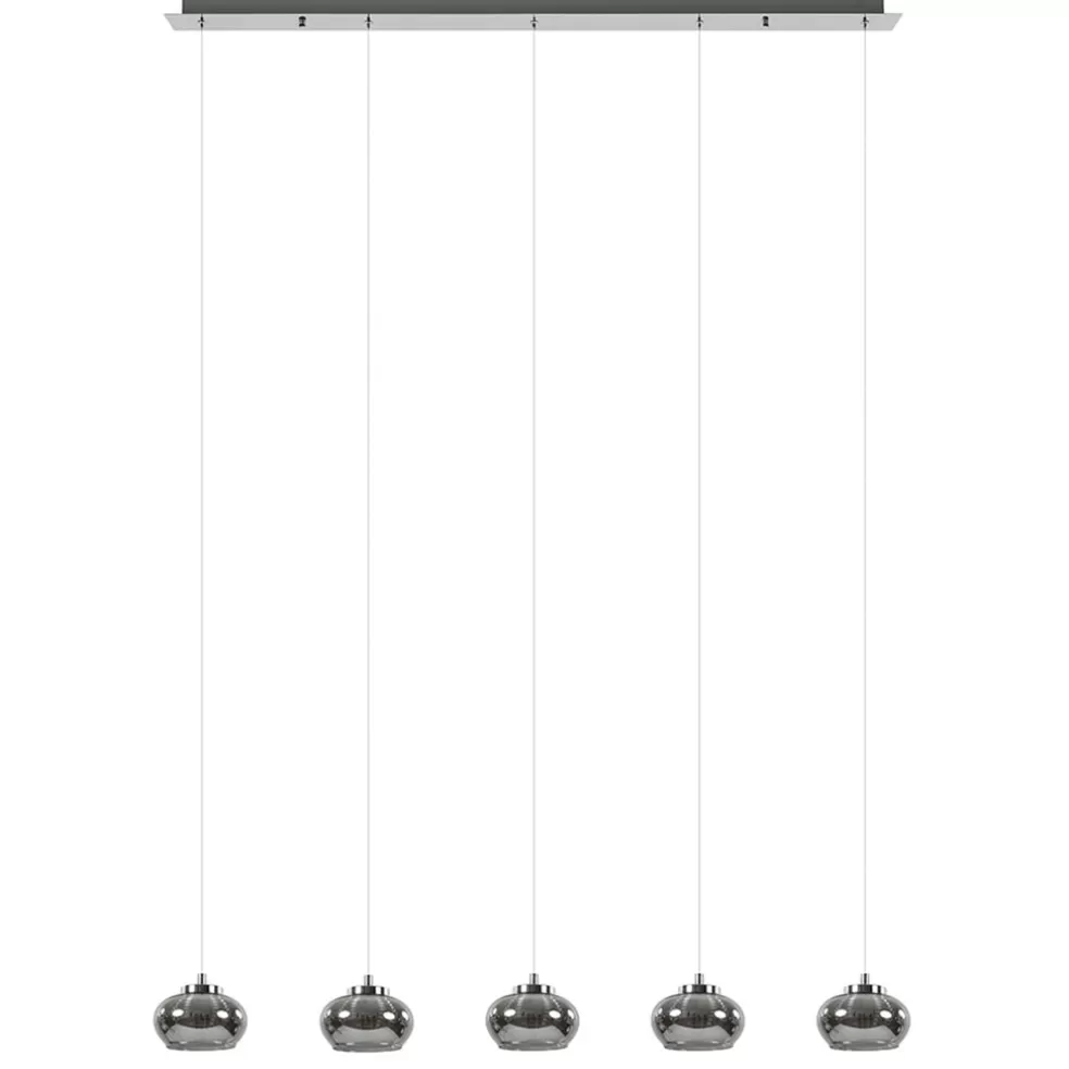 Cheap Straluma 5-Lichts LED eettafelhanglamp smoke glas dimbaar