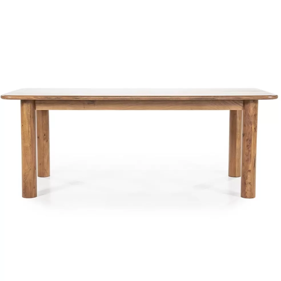 Clearance Straluma Acacia houten eettafel met afgeronde hoeken