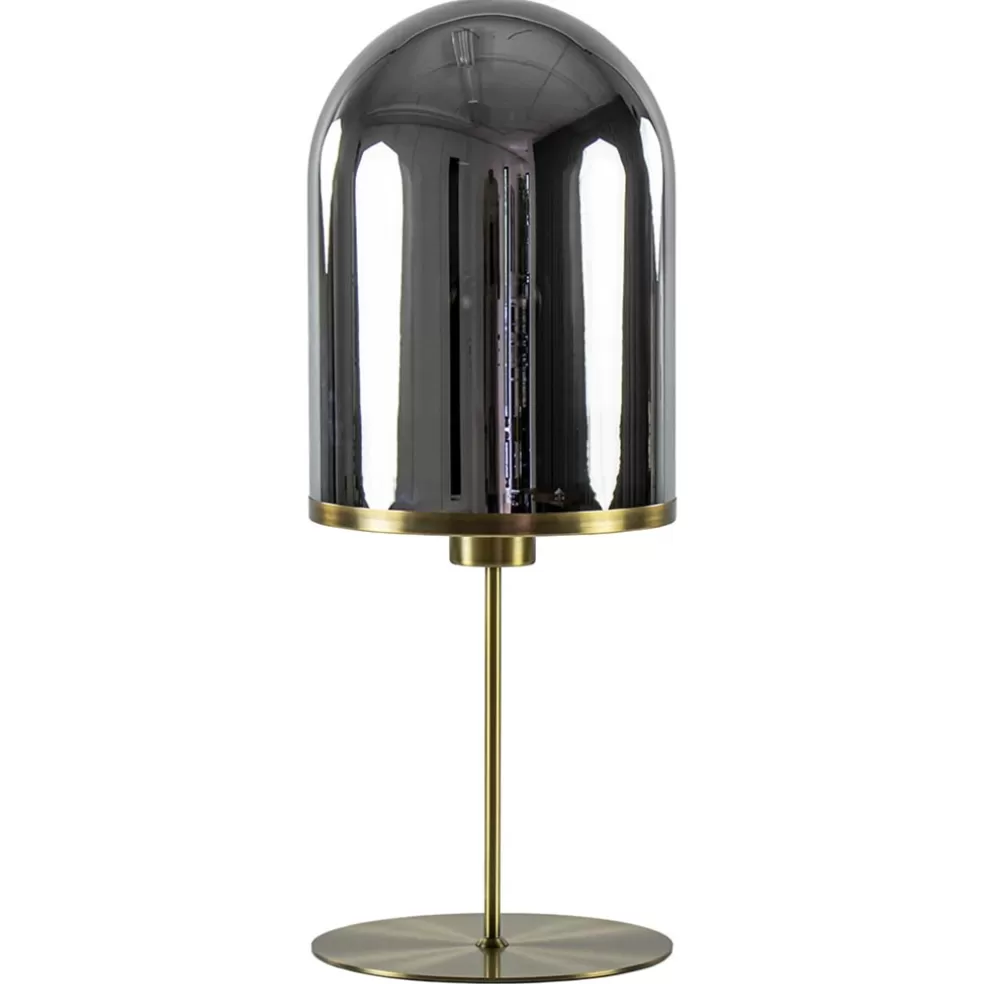 Online Straluma Antiek bronzen tafellamp Maverick met smoke glas groot