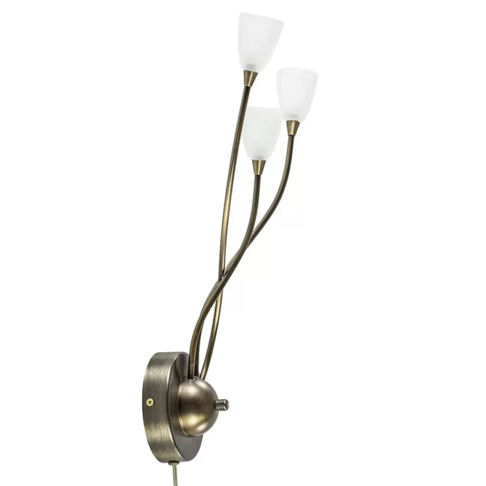 Best Straluma Bronzen wandlamp LED met wit glas dim to warm