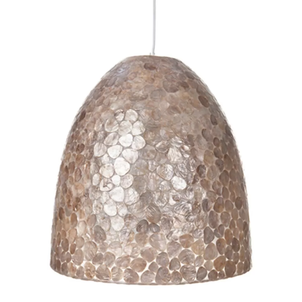 Shop Straluma Bruin gouden hanglamp met capiz schelpen