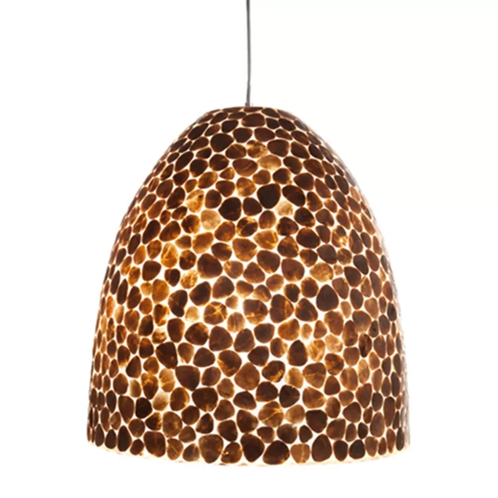 Shop Straluma Bruin gouden hanglamp met capiz schelpen