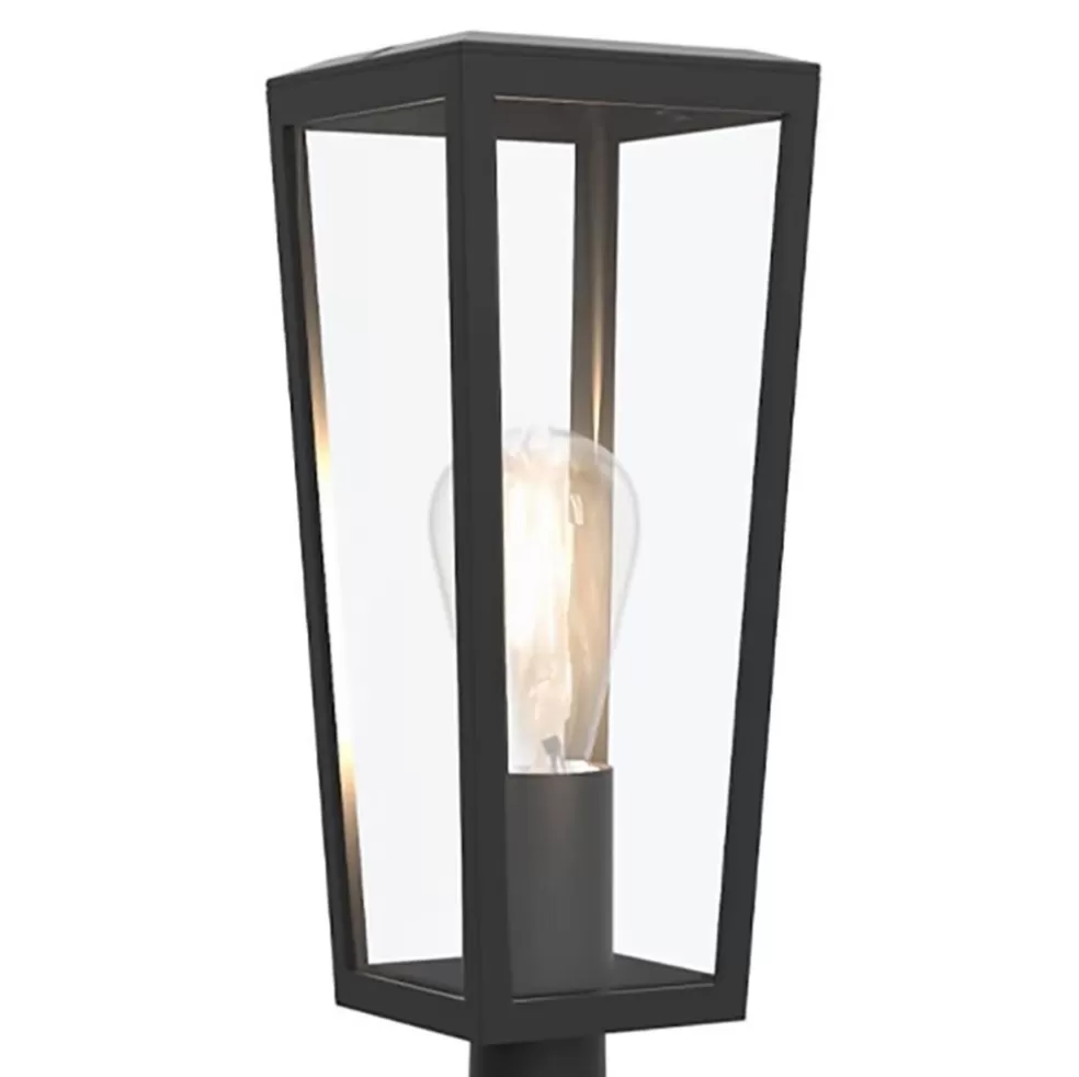 Store Straluma Buitenlamp lantaarn op voet zwart met helder glas