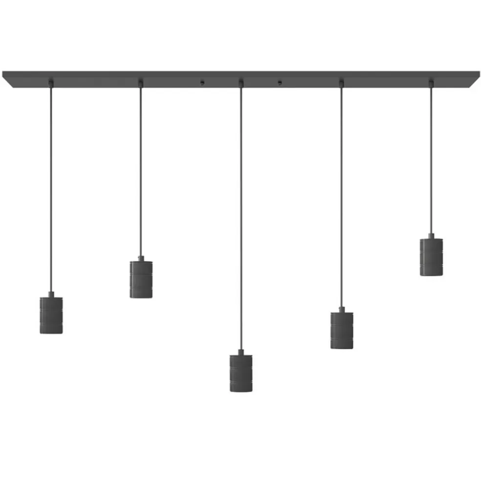 Shop Straluma Calex multipendel plafondbalk 5-lichts E27 pendels zwart