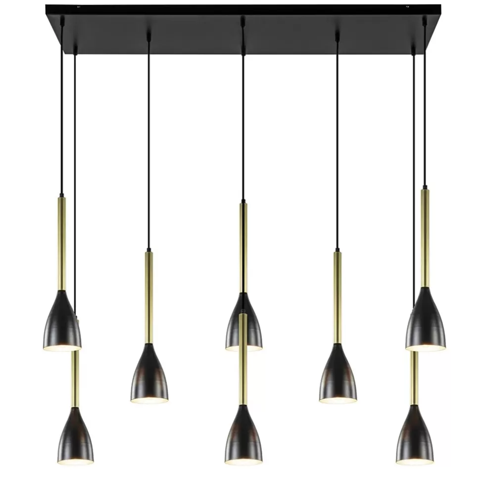 Best Sale Straluma Chique 8-lichts hanglamp zwart met goud