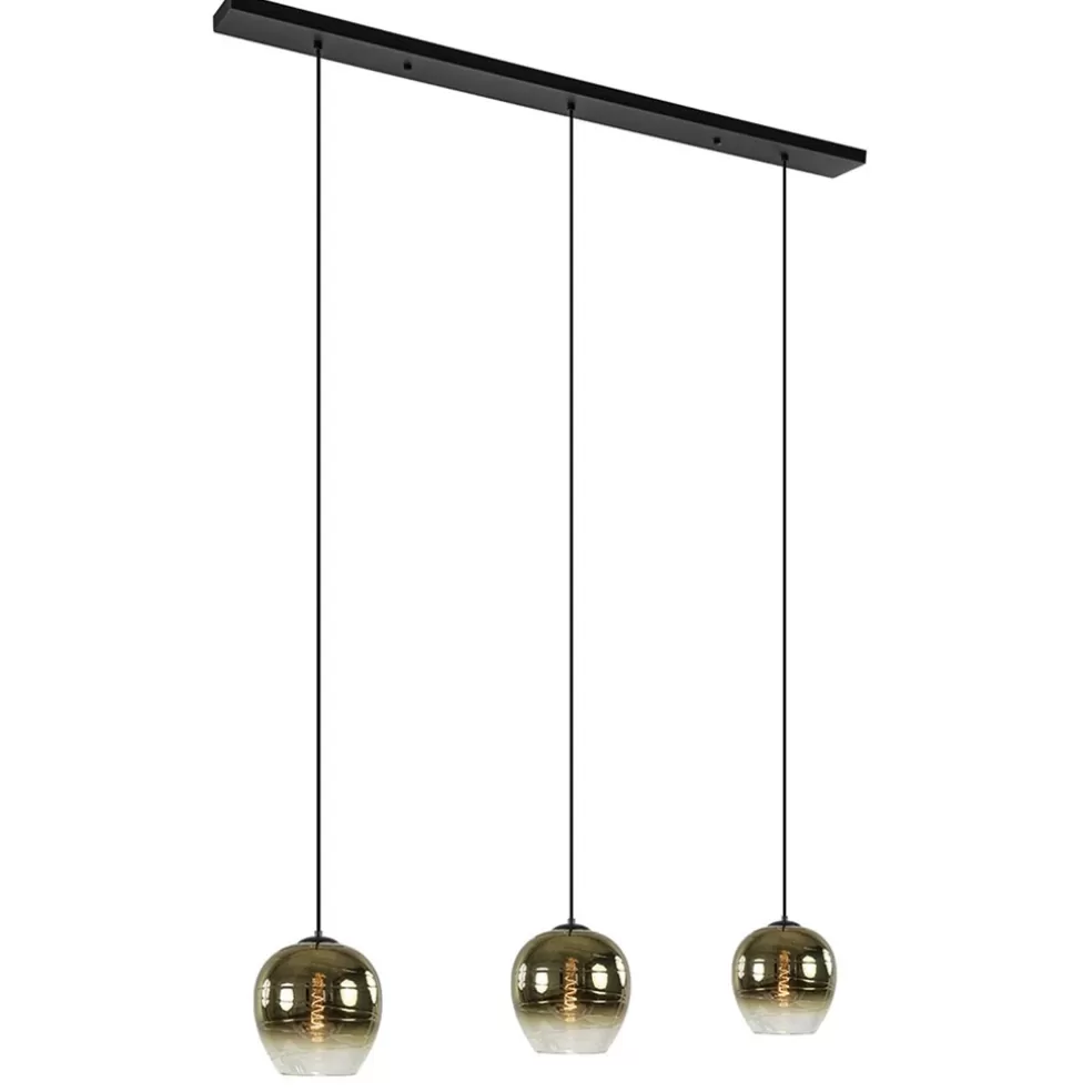 New Straluma Chique hanglamp 3-lichts zwart met goud