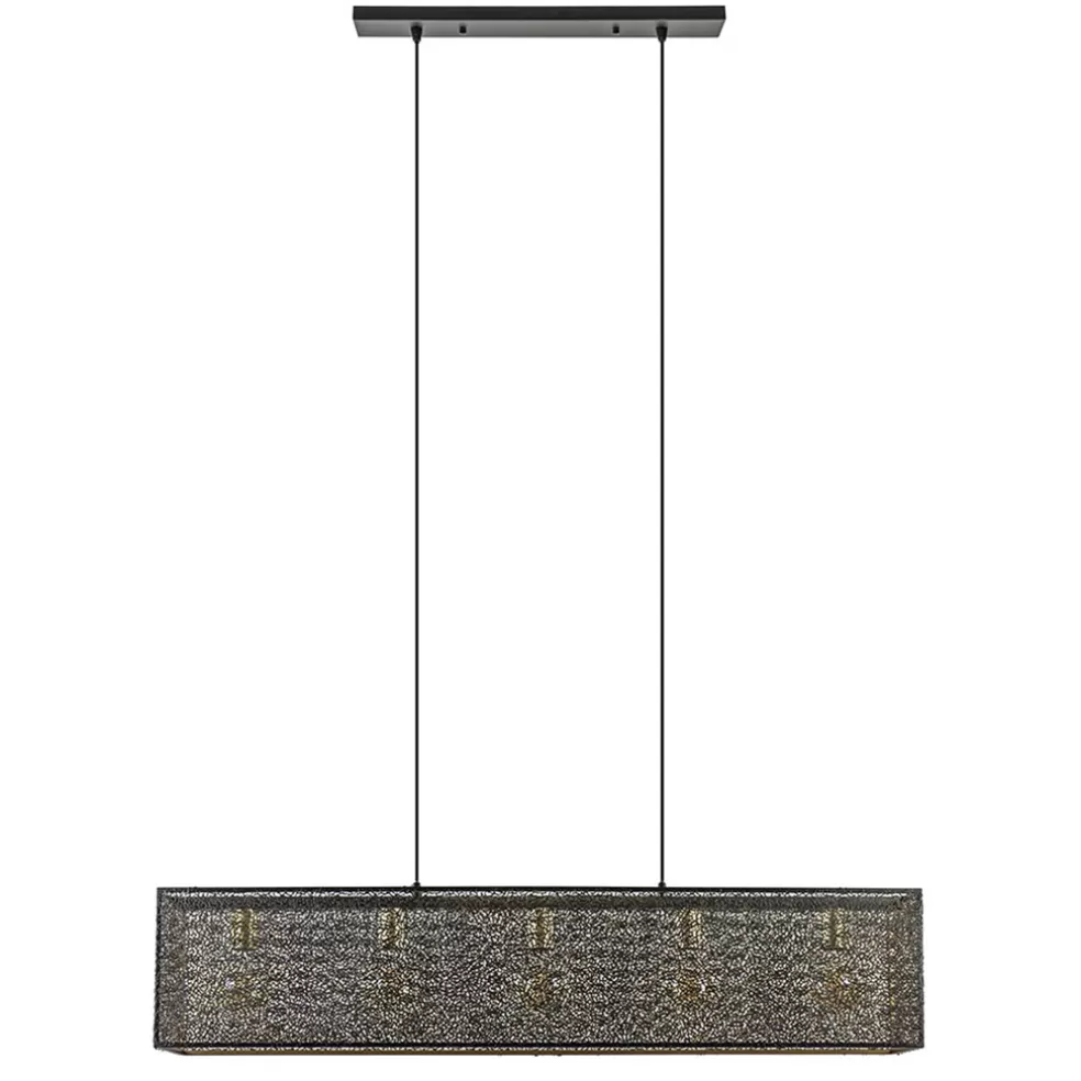 Clearance Straluma Chique hanglamp langwerpige balk 5-lichts zwart/goud