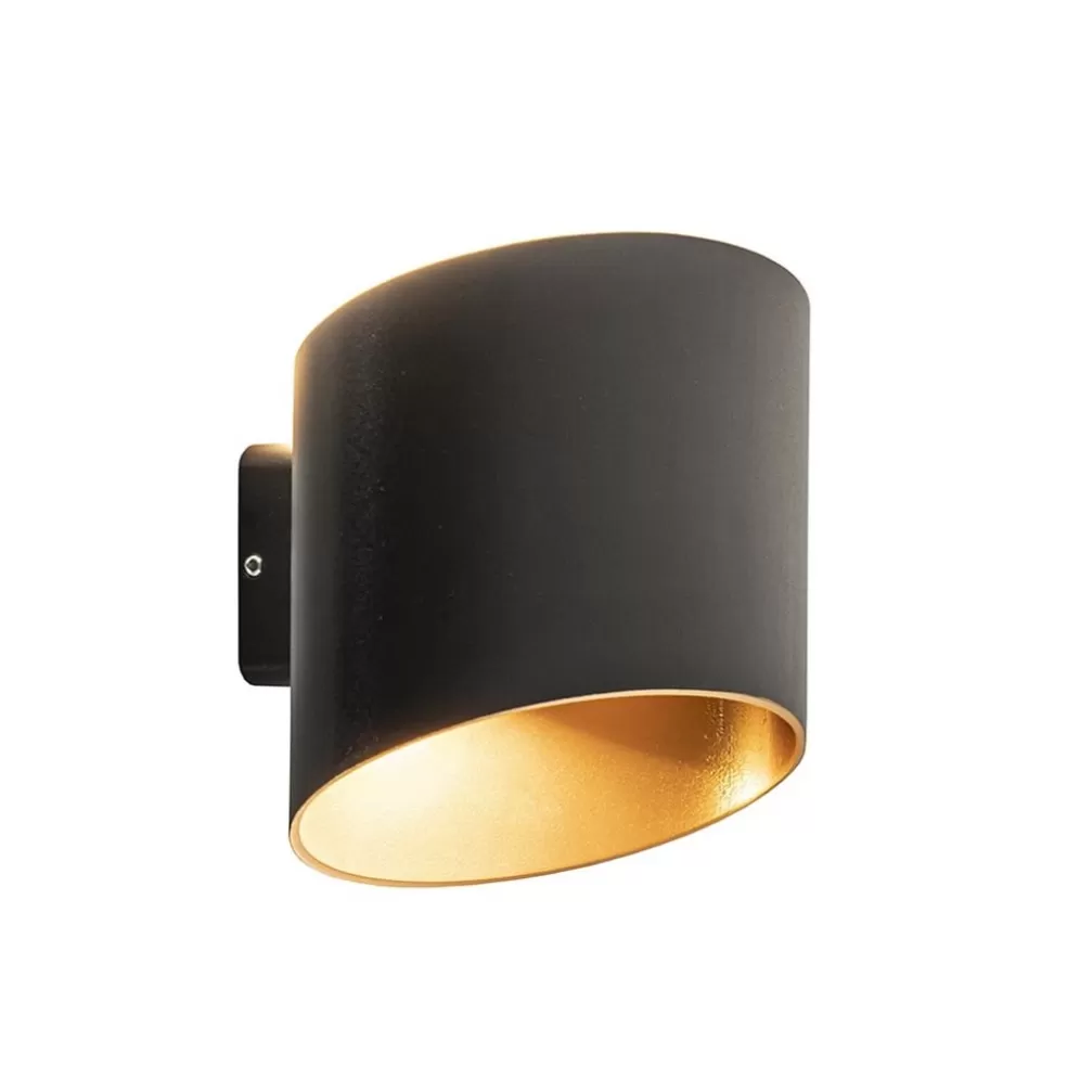 New Straluma Chique LED buitenlamp wand zwart met goud IP54