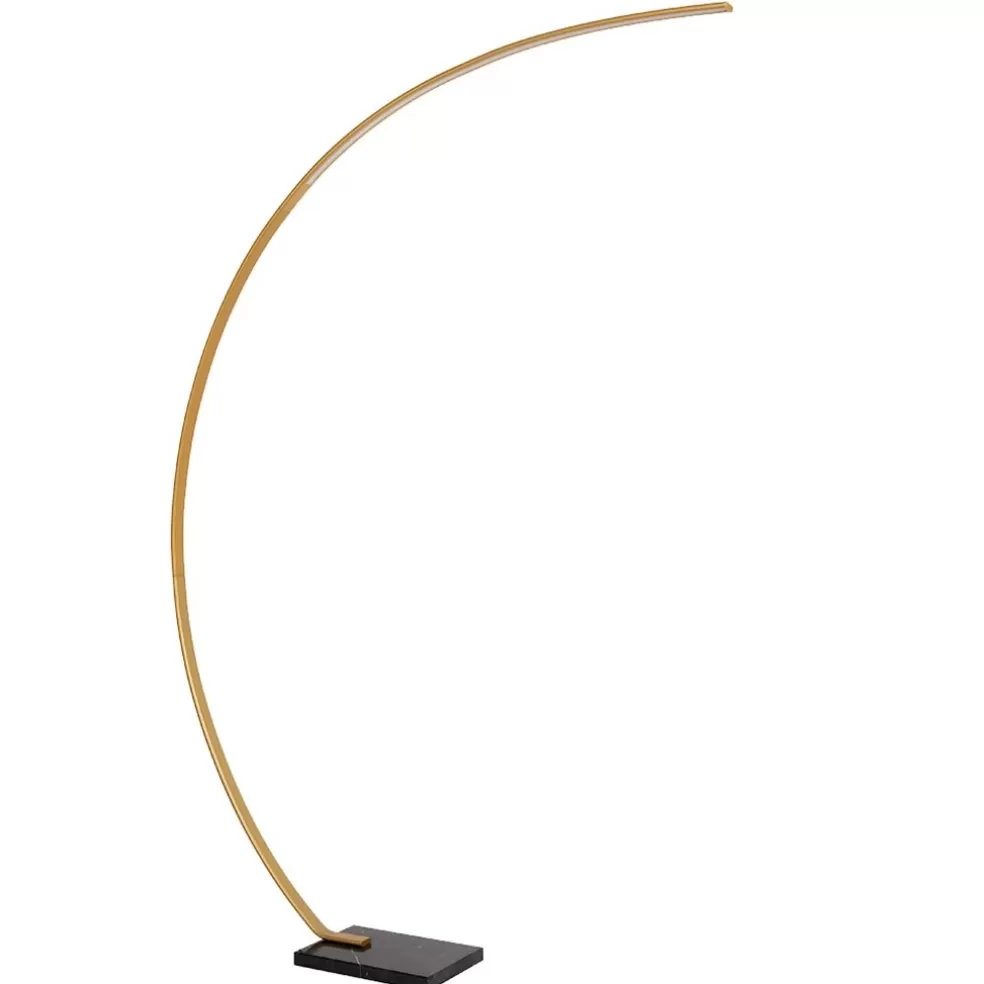 Outlet Straluma Chique LED vloerlamp goud met zwart marmer