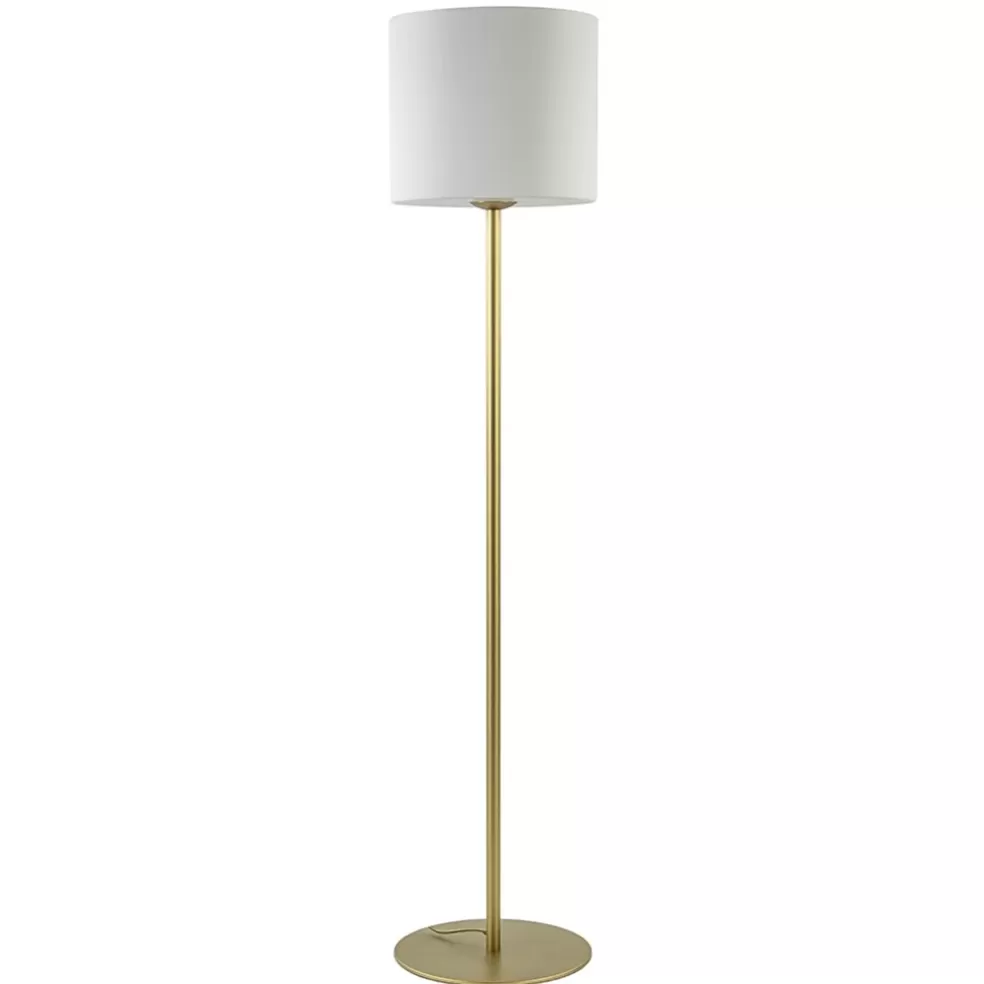 Discount Straluma Chique vloerlamp mat goud met mat witte glazen kap