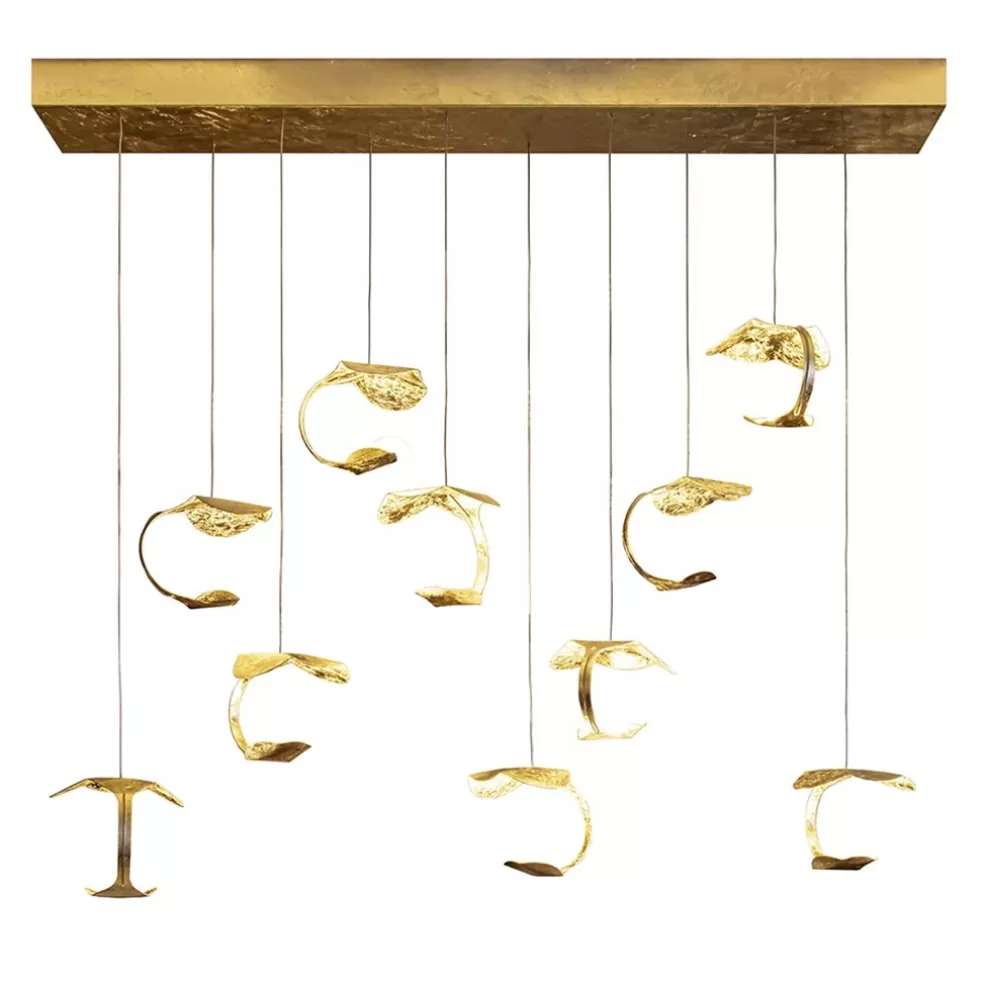 Cheap Straluma Design eettafelhanglamp 10-lichts goldleaf