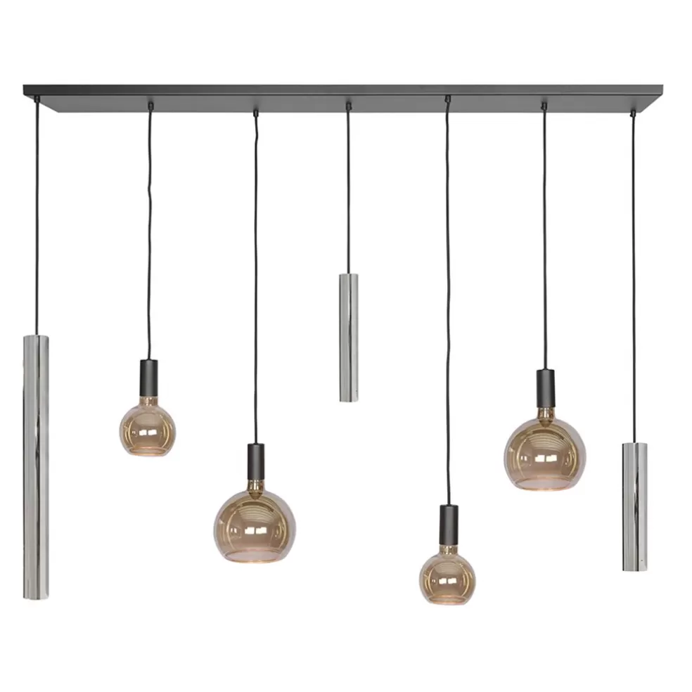 Cheap Straluma Design hanglamp 7-lichts zwart met nikkel