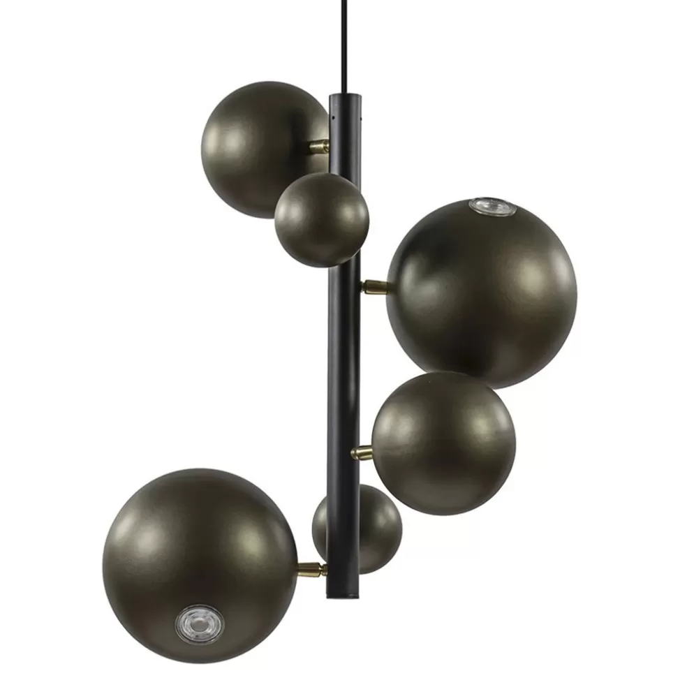 Best Sale Straluma Design hanglamp zwart met platinum bollen 2L