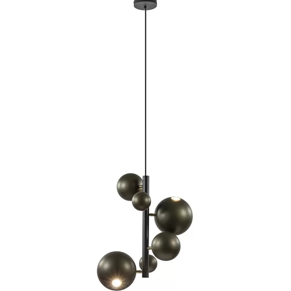 Best Sale Straluma Design hanglamp zwart met platinum bollen 2L