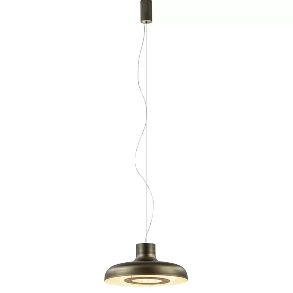 Discount Straluma Design LED hanglamp koepel brushed brons met goldleaf