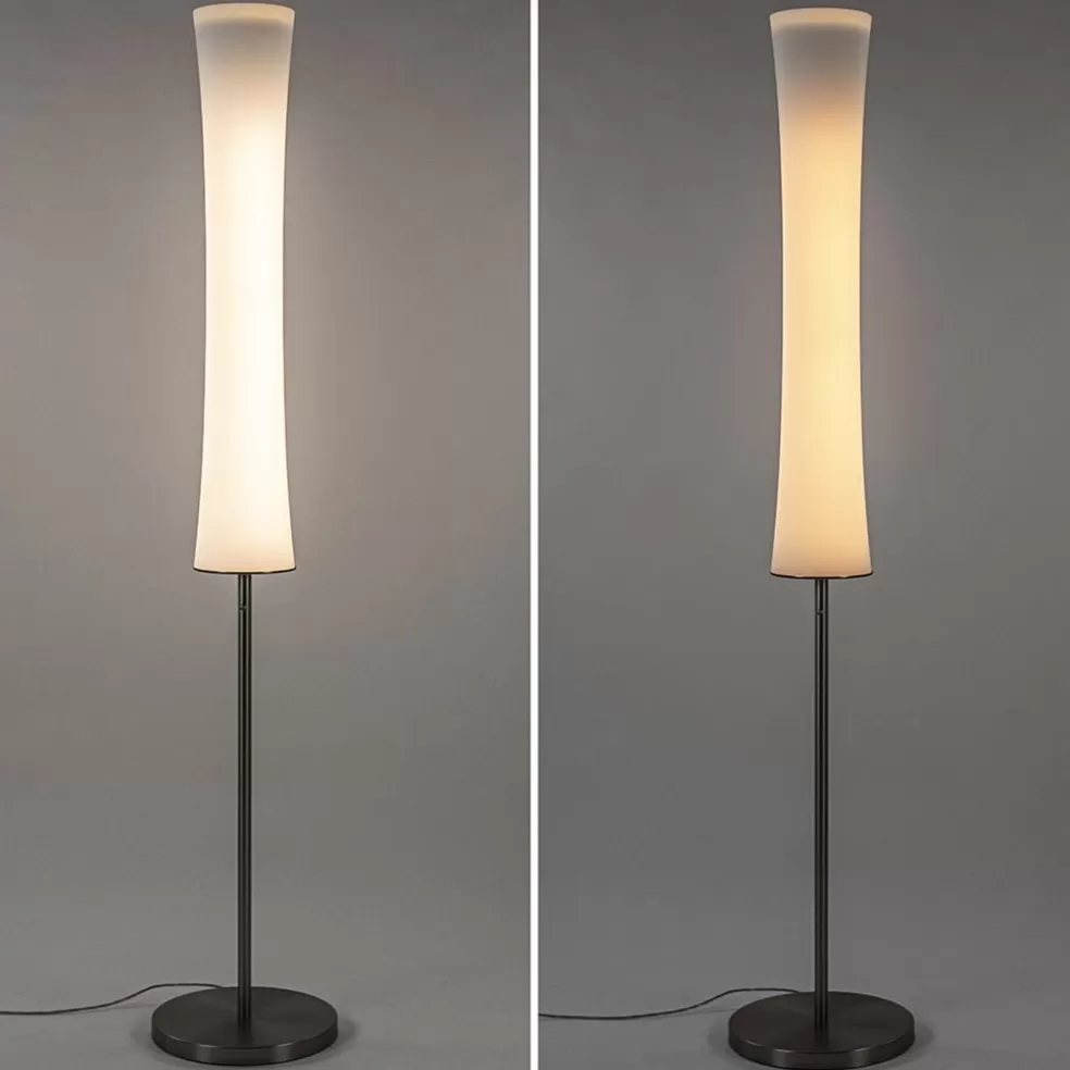 Clearance Straluma Design vloerlamp nikkel met opaal glas en uplighter