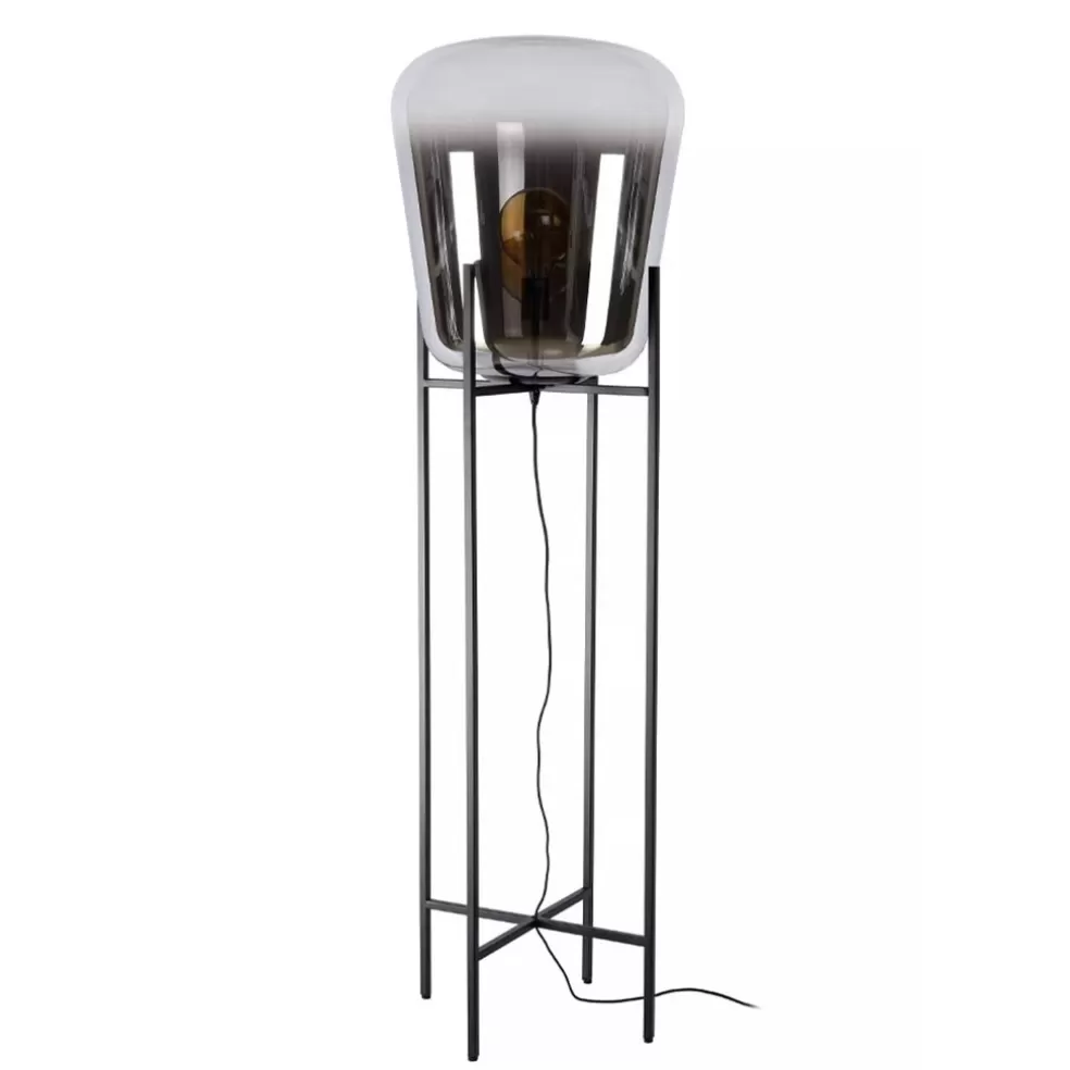 Flash Sale Straluma Design vloerlamp zwart frame met grote glazen kap