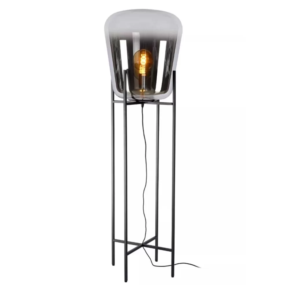 Flash Sale Straluma Design vloerlamp zwart frame met grote glazen kap