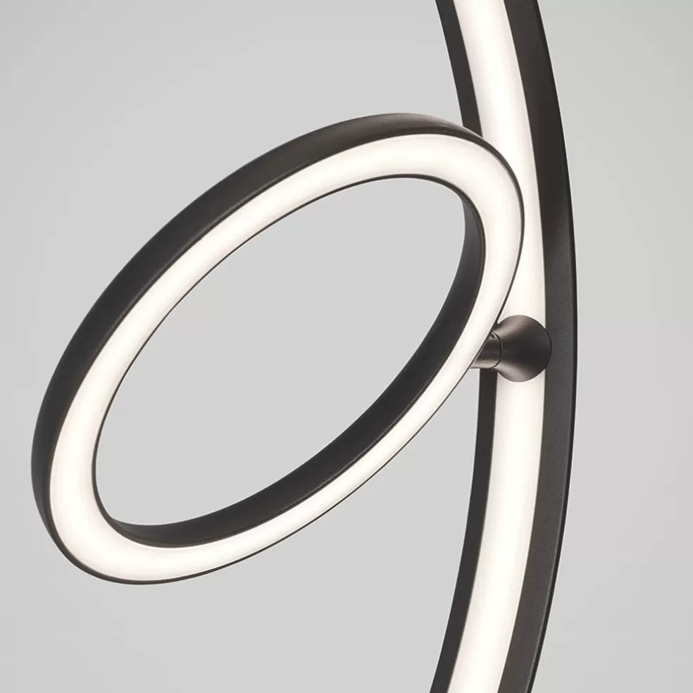 Hot Straluma Design vloerlamp zwart met dubbele LED ring