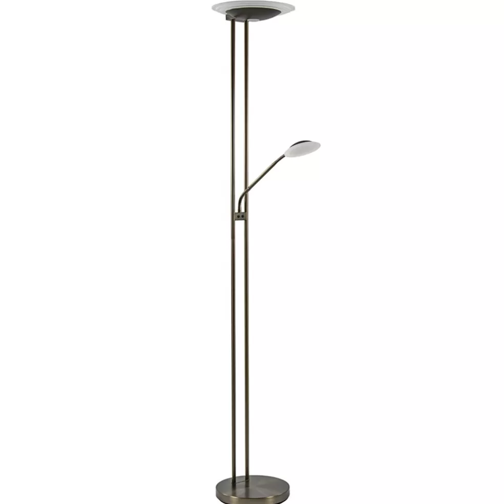 Clearance Straluma Dimbare LED uplighter met leeslamp donker brons