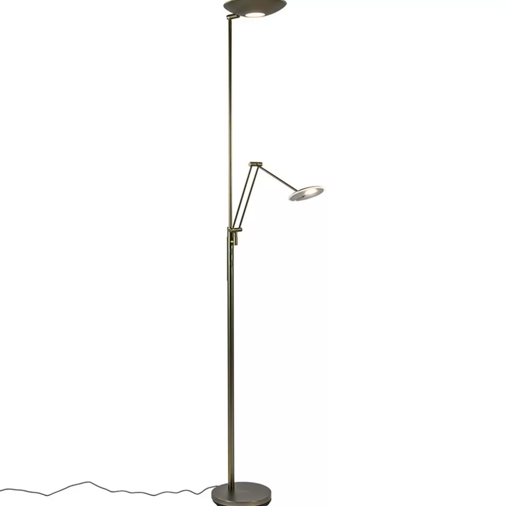 Sale Straluma Dimbare LED uplighter met leeslamp donker brons