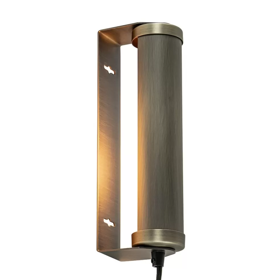 Best Straluma E14 wandlamp mat antiek brass met snoer