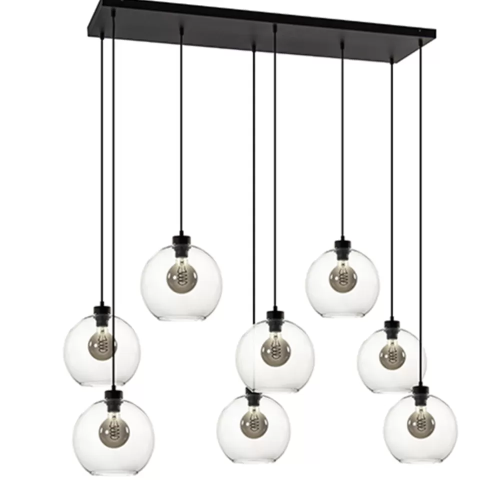 Outlet Straluma Grote 8-lichts multipendel/ hanglamp met helder glas