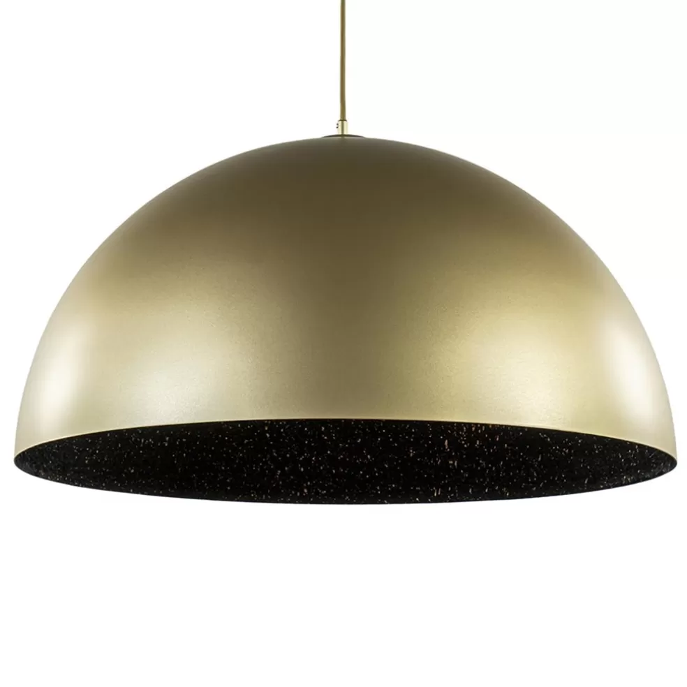 Sale Straluma Grote hanglamp koepel mat goud met zwart 70 cm