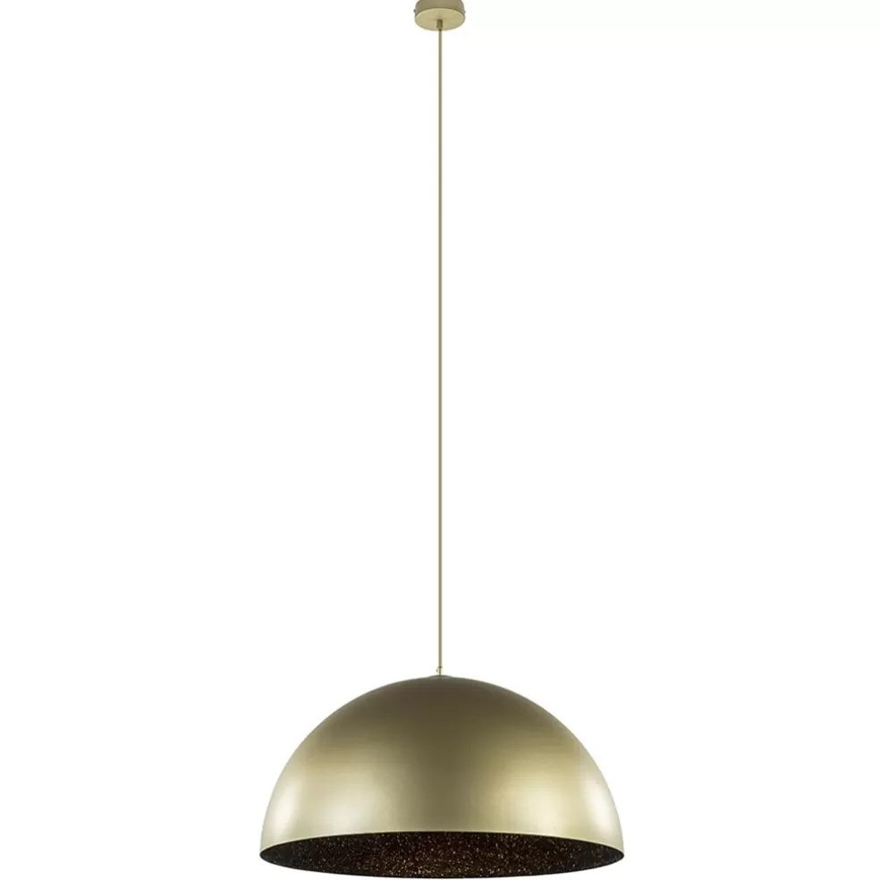 Sale Straluma Grote hanglamp koepel mat goud met zwart 70 cm