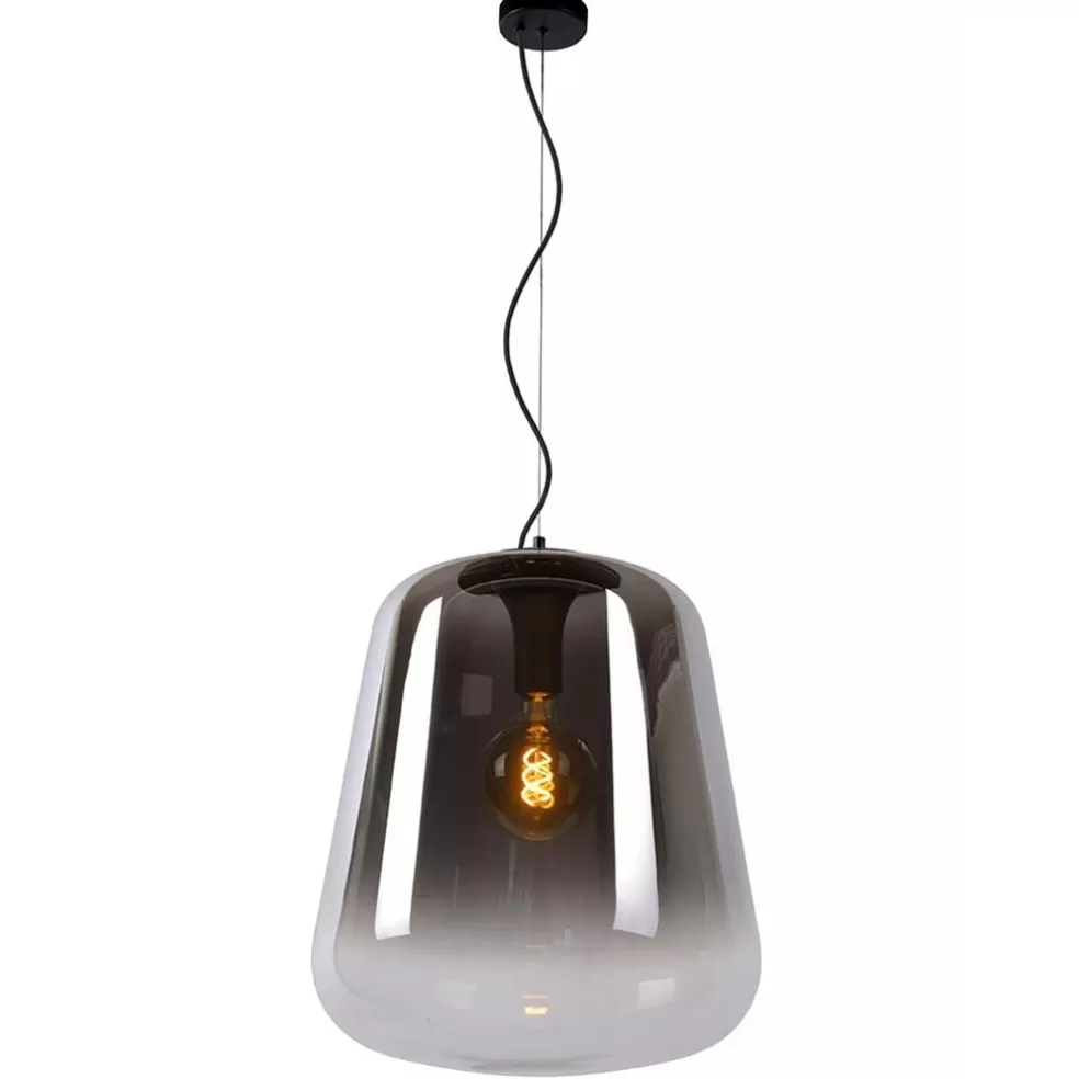 Sale Straluma Grote hanglamp smoke glazen kap met zwart