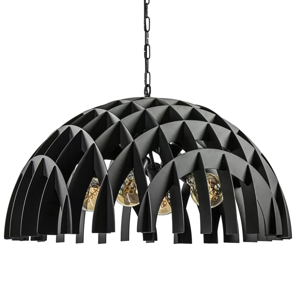 Outlet Straluma Grote koepel hanglamp Dome mat zwart metaal