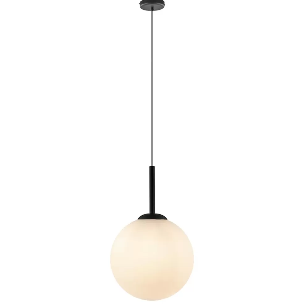 Best Sale Straluma Grote retro hanglamp opaal glas met zwart