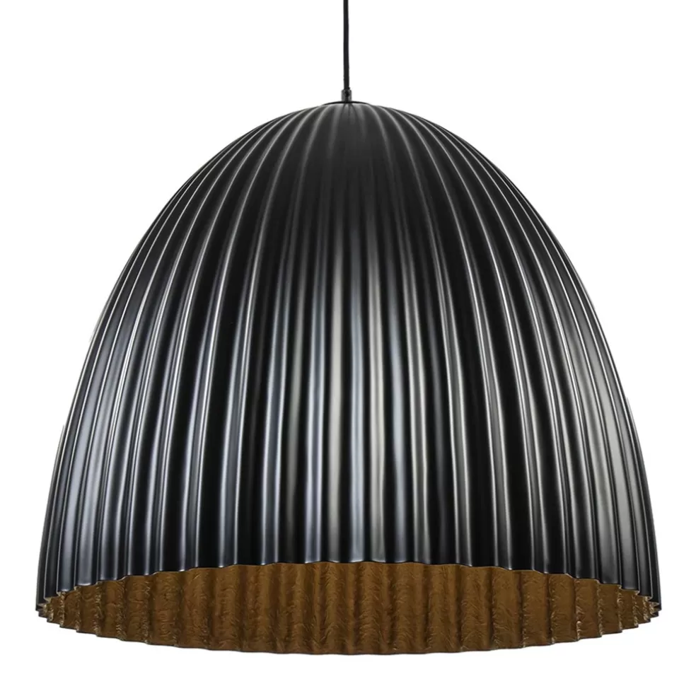 Discount Straluma Grote XL hanglamp relief zwart met goud