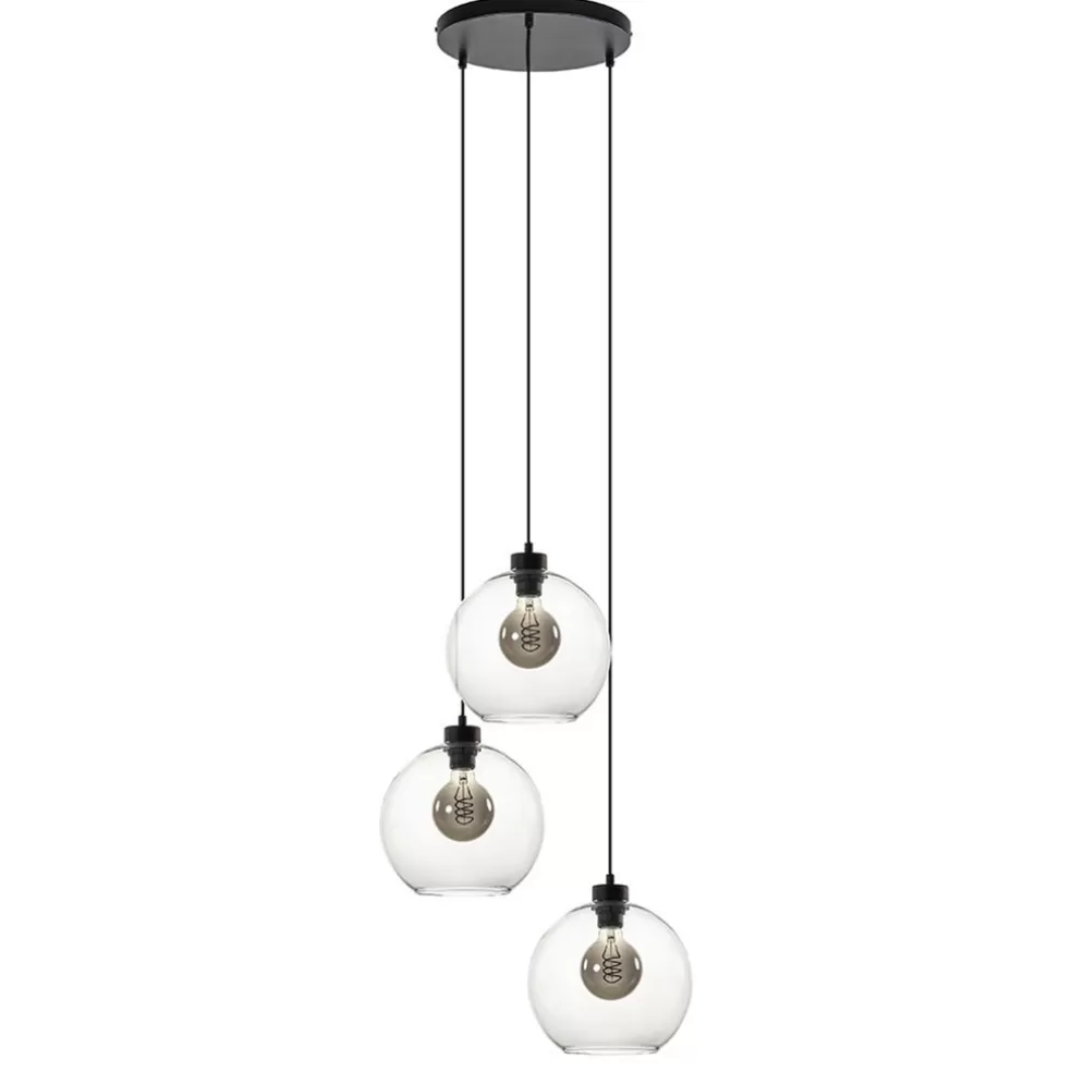 Best Straluma Hanglamp 3-lichts rond glas helder 25 cm