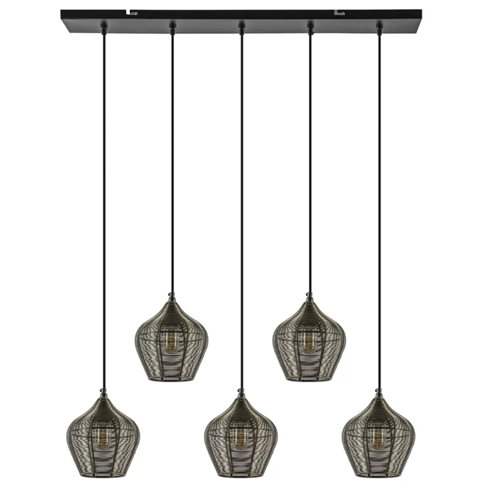 Fashion Straluma Hanglamp Alvaro 5-lichts antiek brons