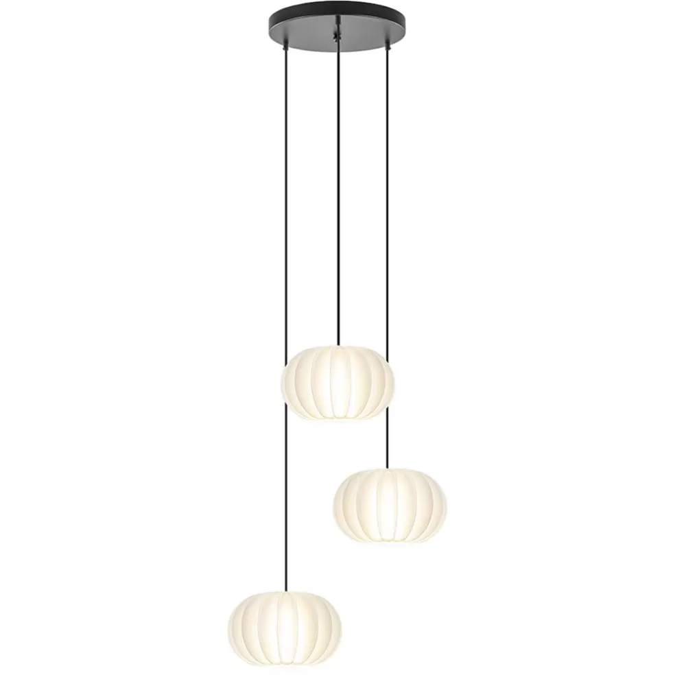 Sale Straluma Hanglamp Arena 3L rond zwart/kap wit