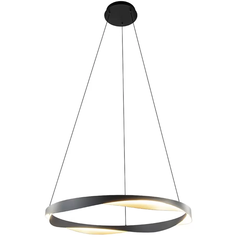 Clearance Straluma Hanglamp Ascoli 85 ring zwart/matgoud