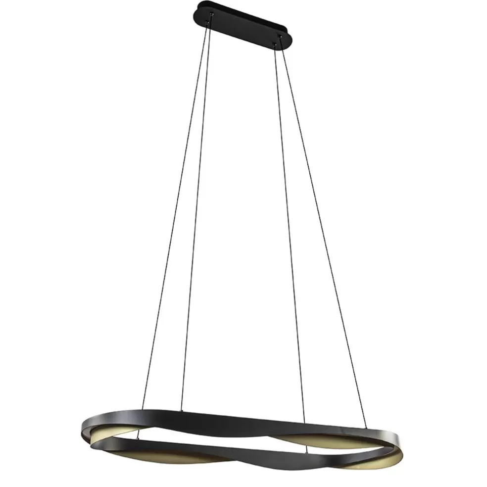 Shop Straluma Hanglamp Ascoli ovaal zwart/matgoud